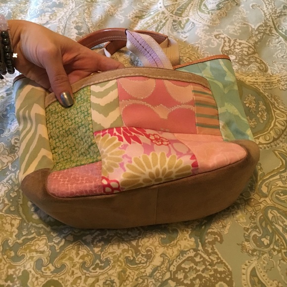 Coach small pastel patchwork tote bag - Picture 4 of 7